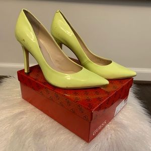 Guess Neon Yellow Patent Leather Pump